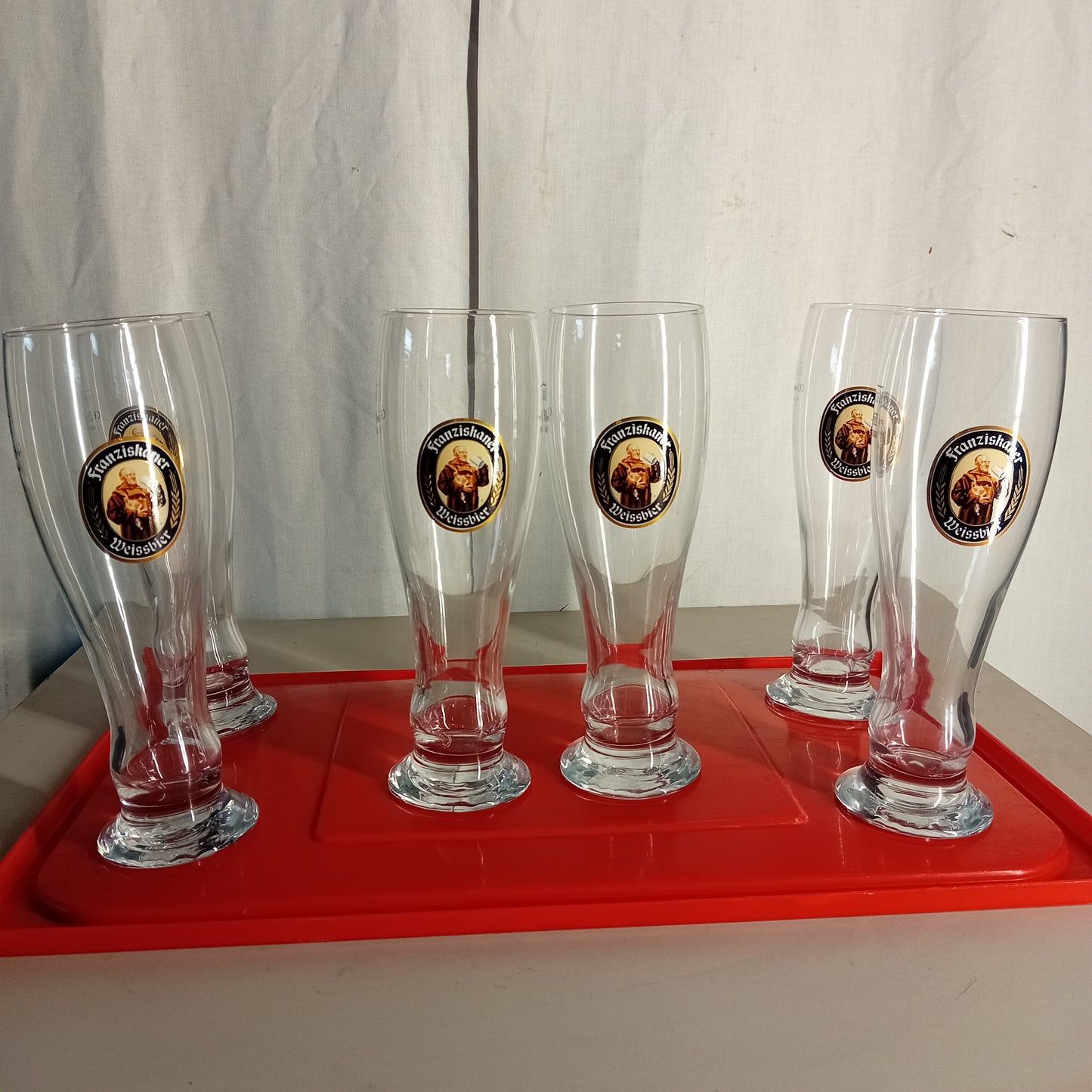 Bicchieri birra in vetro usati da 0,5l. Franziskanier , set da 6 pezzi Attrezzatura da ristorazione usata Sd Service Store