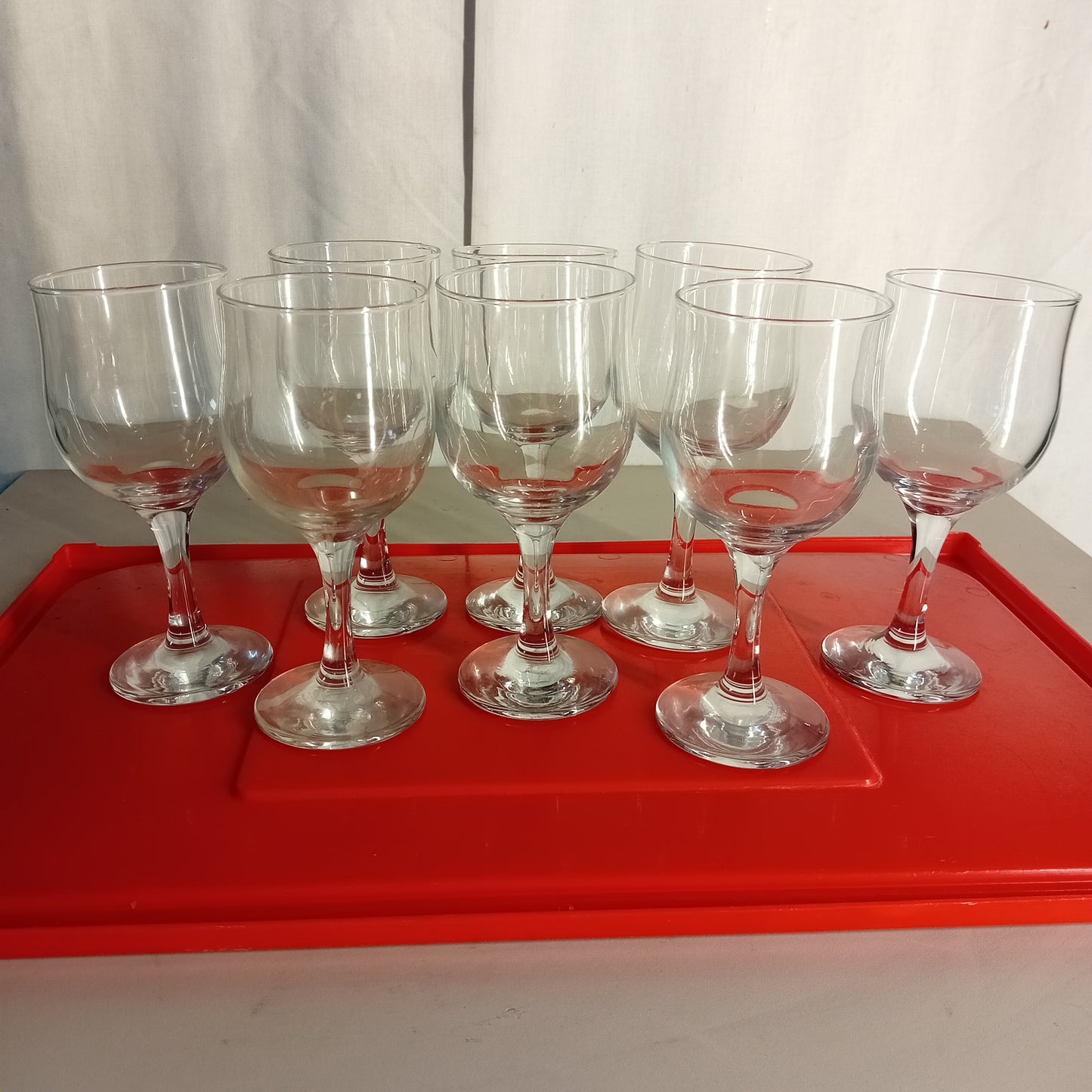 Bicchieri in vetro usati da vino, diametro 7cm, set da 8 pezzi Attrezzatura da ristorazione usata Sd Service Store