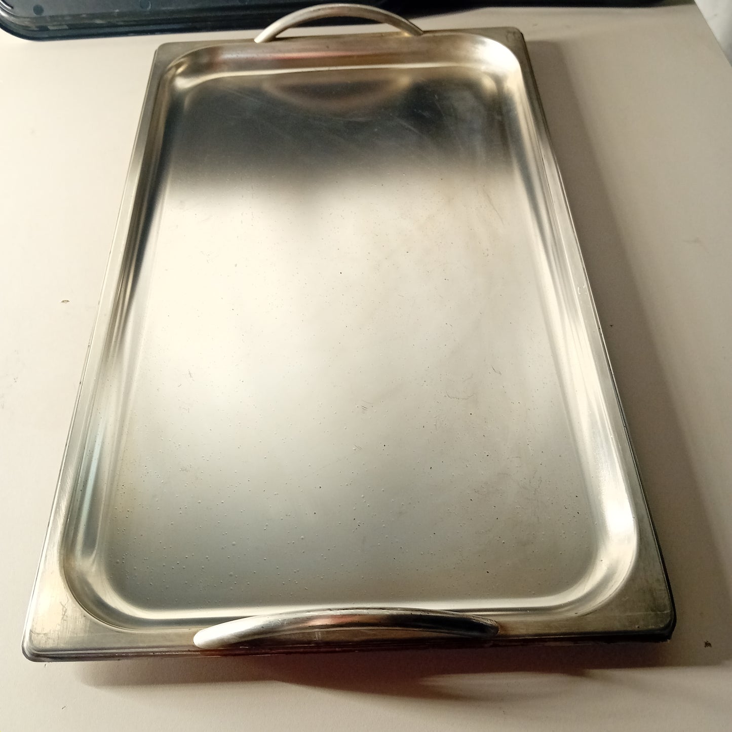 Vassoio con manici usato in acciaio 52x32 cm Attrezzatura da ristorazione usata Sd Service Store