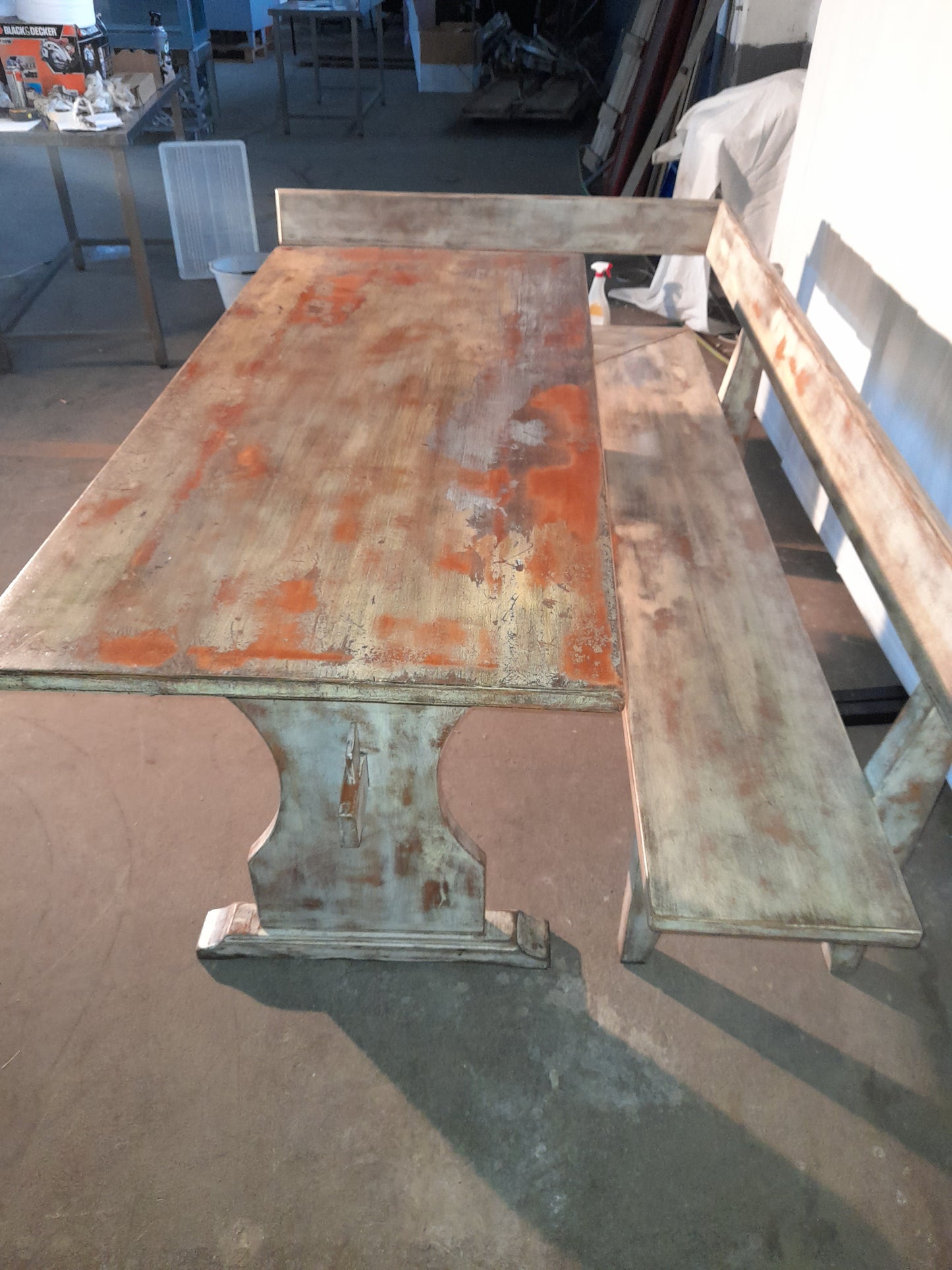 Tavolo e panche in legno massiccio (stile Vintage ) usato ( misure in foto) Tavolo smontabile Attrezzatura da ristorazione usata Sd Service Store