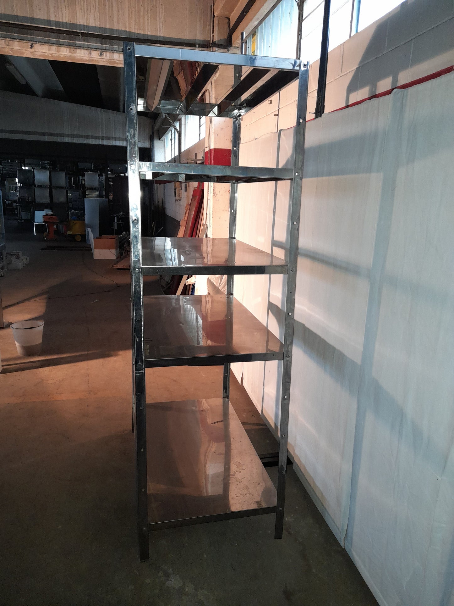 Scaffale usato in acciaio aisi 304 alimentare misure L 132 P 70 Alto 220 cm Attrezzatura da ristorazione usata Sd Service Store