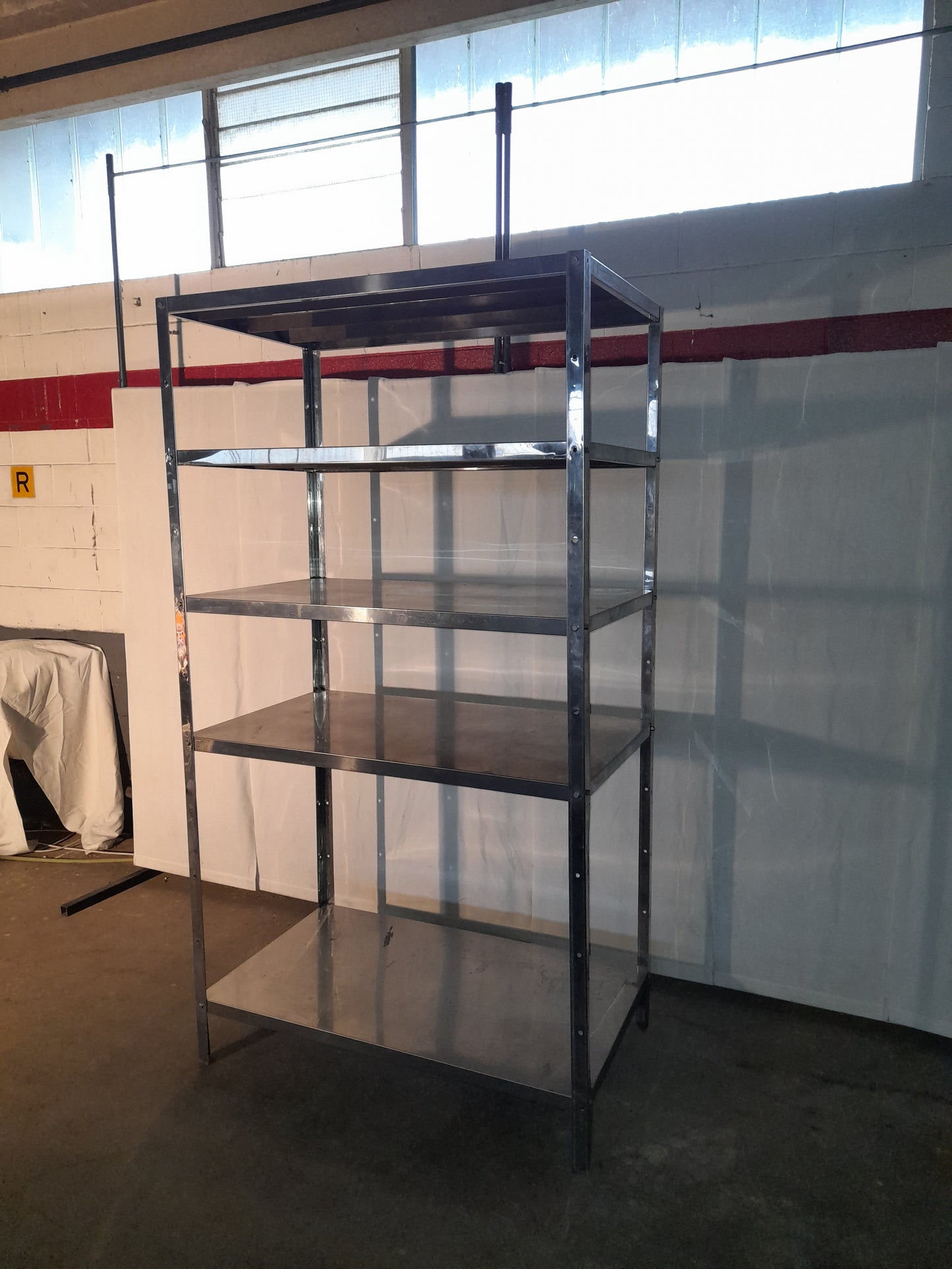 Scaffale usato in acciaio aisi 304 alimentare misure L 132 P 70 Alto 220 cm Attrezzatura da ristorazione usata Sd Service Store