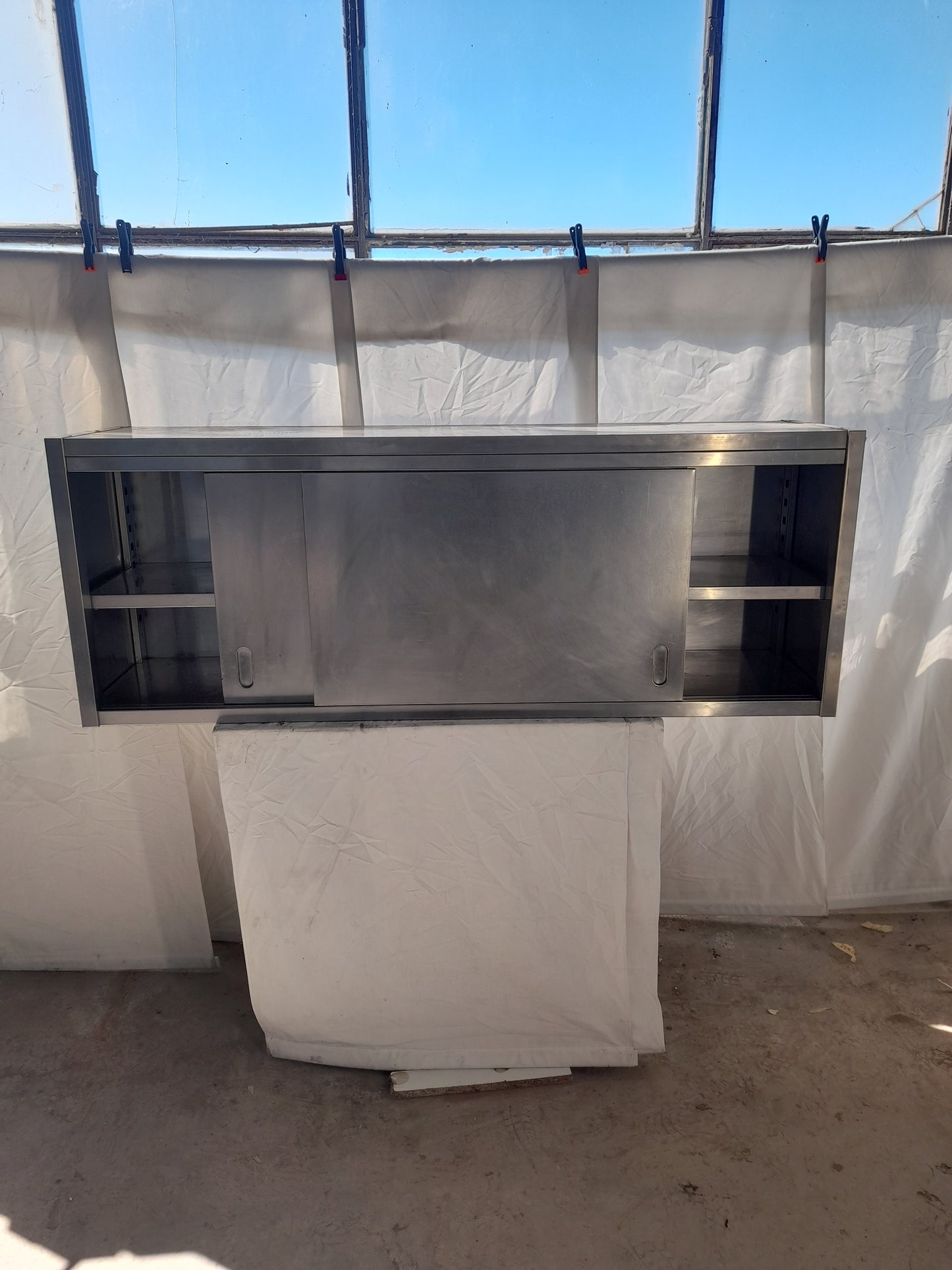 Pensile a muro usato in acciaio aisi 304 misure L 160 P 40 Alto 60 Attrezzatura da ristorazione usata Sd Service Store