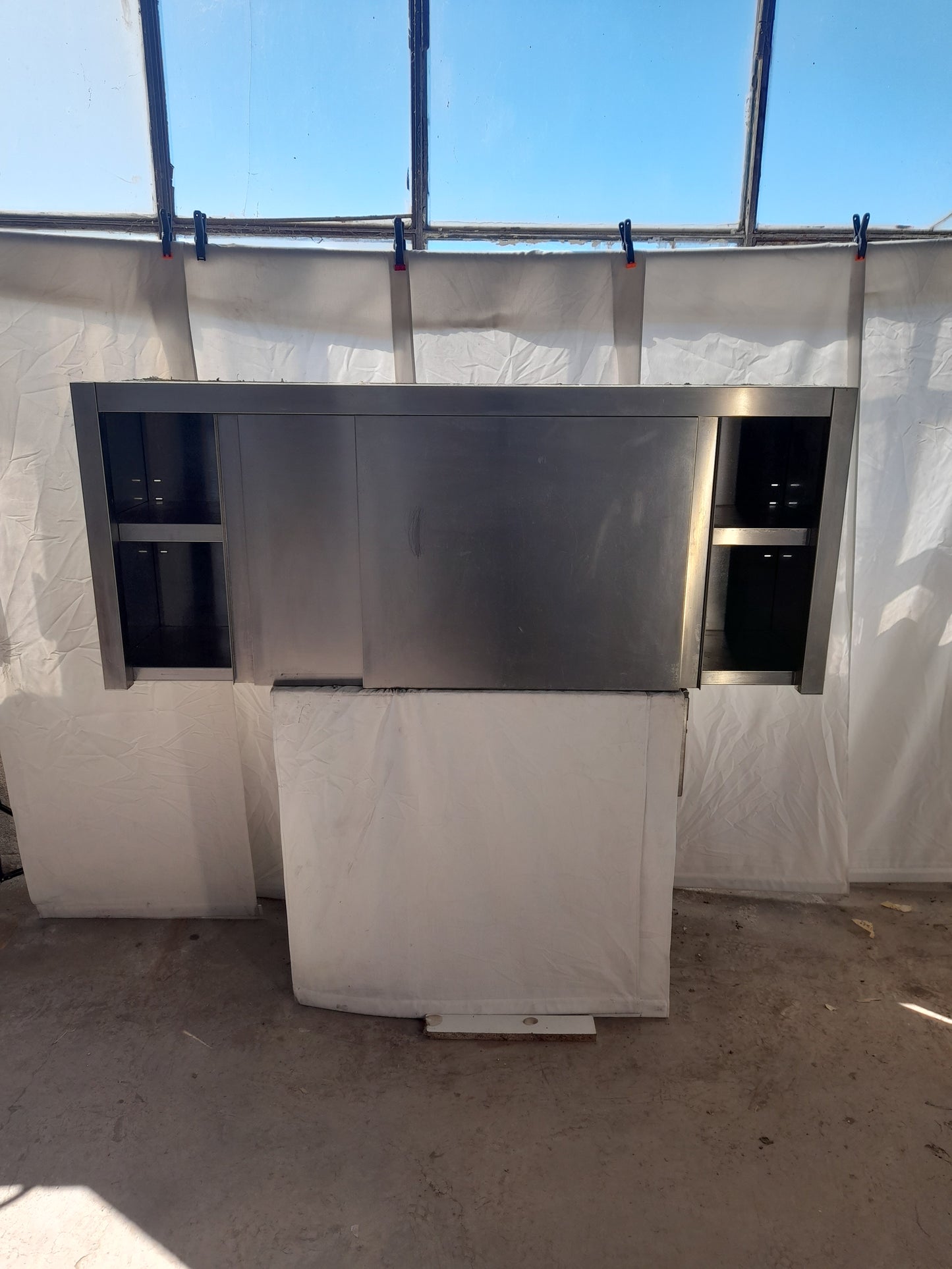 Pensile a muro usato in acciaio aisi 304 misure L 160 P 40 Alto 65 Attrezzatura da ristorazione usata Sd Service Store