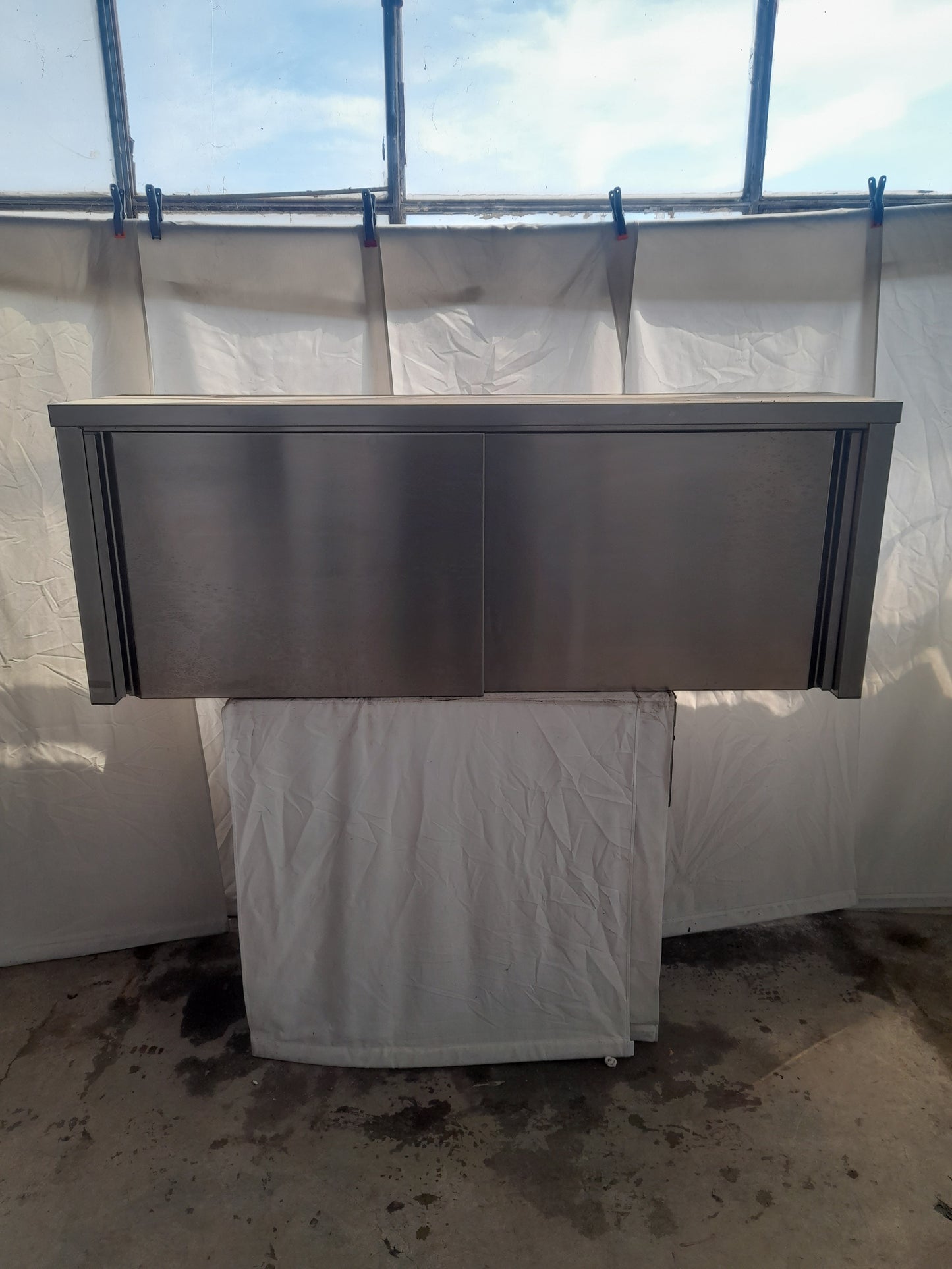 Pensile a muro usato in acciaio aisi 304 misure L 160 P 40 Alto 60 Attrezzatura da ristorazione usata Sd Service Store