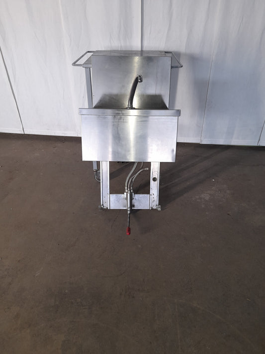 Lavamani usato in acciaio inosx aisi 304 con rubinetto a pedale  misure L 48 P 46 Attrezzatura da ristorazione usata Sd Service Store