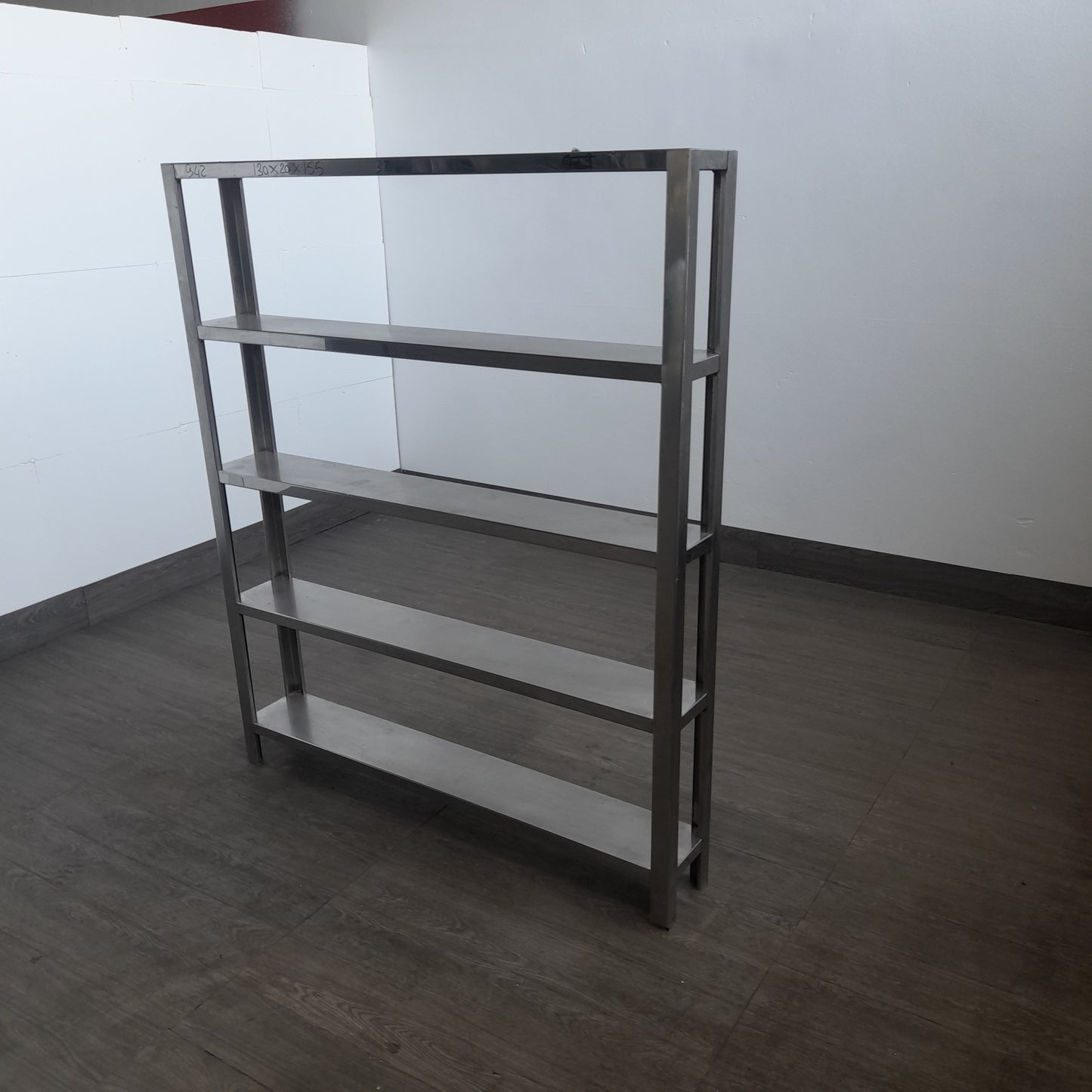 Scaffale usato in acciaio aisi 304 alimentare misure L 130 P 20 Alto 155 cm Attrezzatura da ristorazione usata Sd Service Store