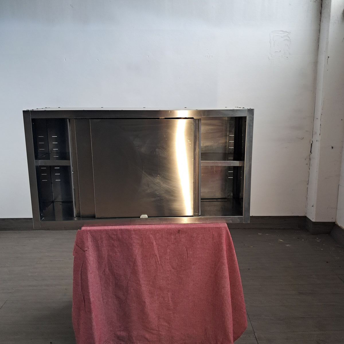 Pensile in acciaio Aisi 304  con 2 porte scorrevoli  L 120 P 40 H 64