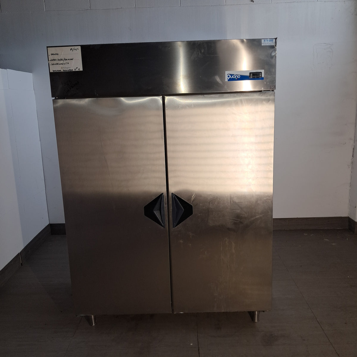 Frigorifero positivo a 2 colonne da 1400 L in acciaio inox AISI 304, L 144 cm, P 80 cm, H 203 cm — usato Attrezzatura da ristorazione usata Sd Service Store
