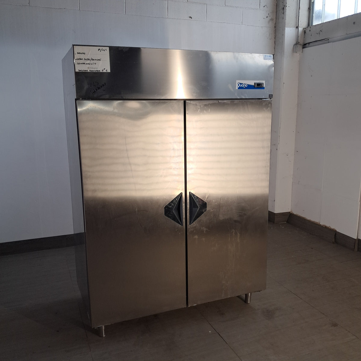 Frigorifero positivo a 2 colonne da 1400 L in acciaio inox AISI 304, L 144 cm, P 80 cm, H 203 cm — usato Attrezzatura da ristorazione usata Sd Service Store