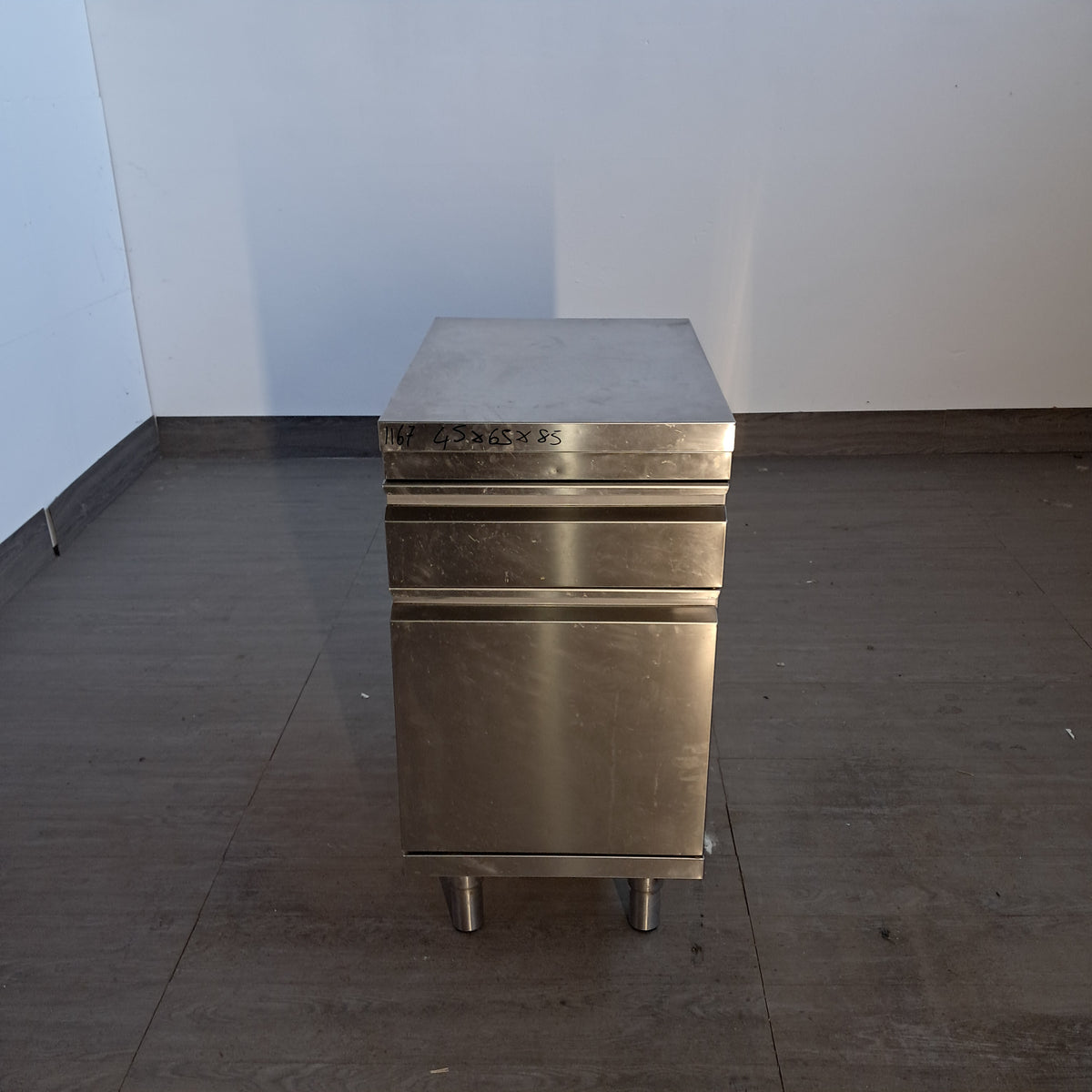 Cassettiera in acciaio inox AISI 304, L 45 cm, P 65 cm, H 85 cm — usata