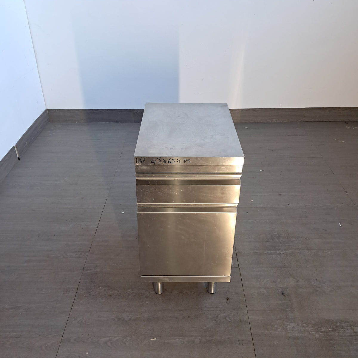 Cassettiera in acciaio inox AISI 304, L 45 cm, P 65 cm, H 85 cm — usata