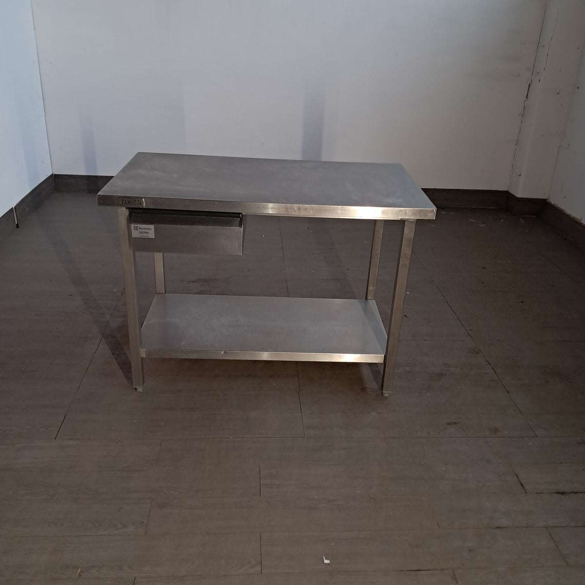 Tavolo in acciaio Aisi 304 con 1 cassetto per ristorante L 120 P 70 H 85