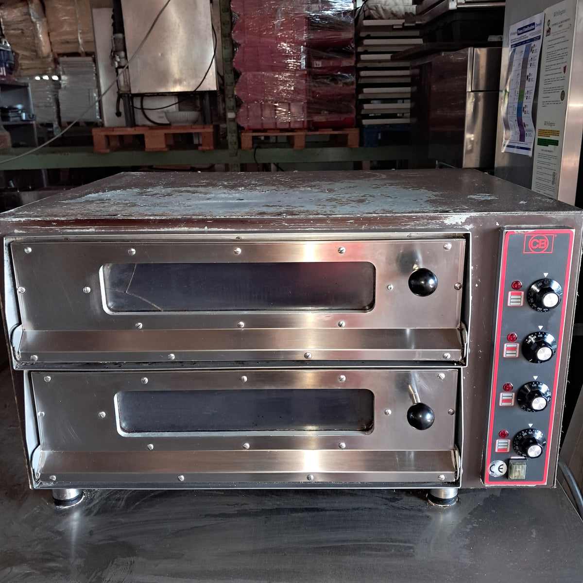 Forno pizza 2 bocche elettrico per pizza (380 V)  doppia camera  (dimensioni interne della camera