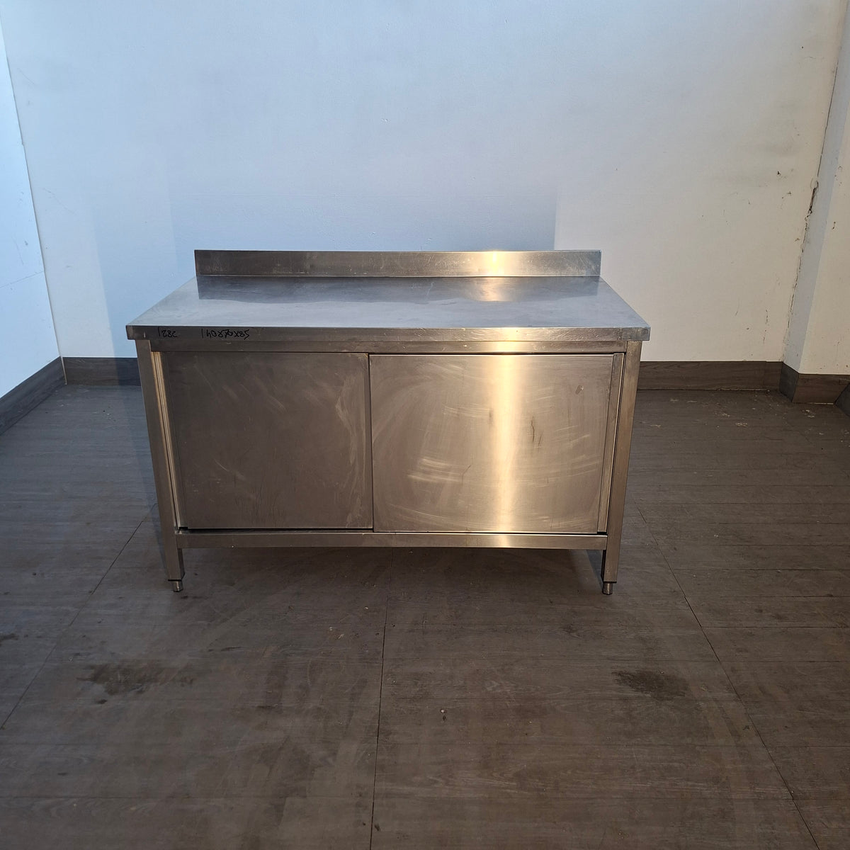 Banco in acciaio per ristorante 2 sportelli L 140 P 70 H 85 Attrezzatura da ristorazione usata Sd Service Store
