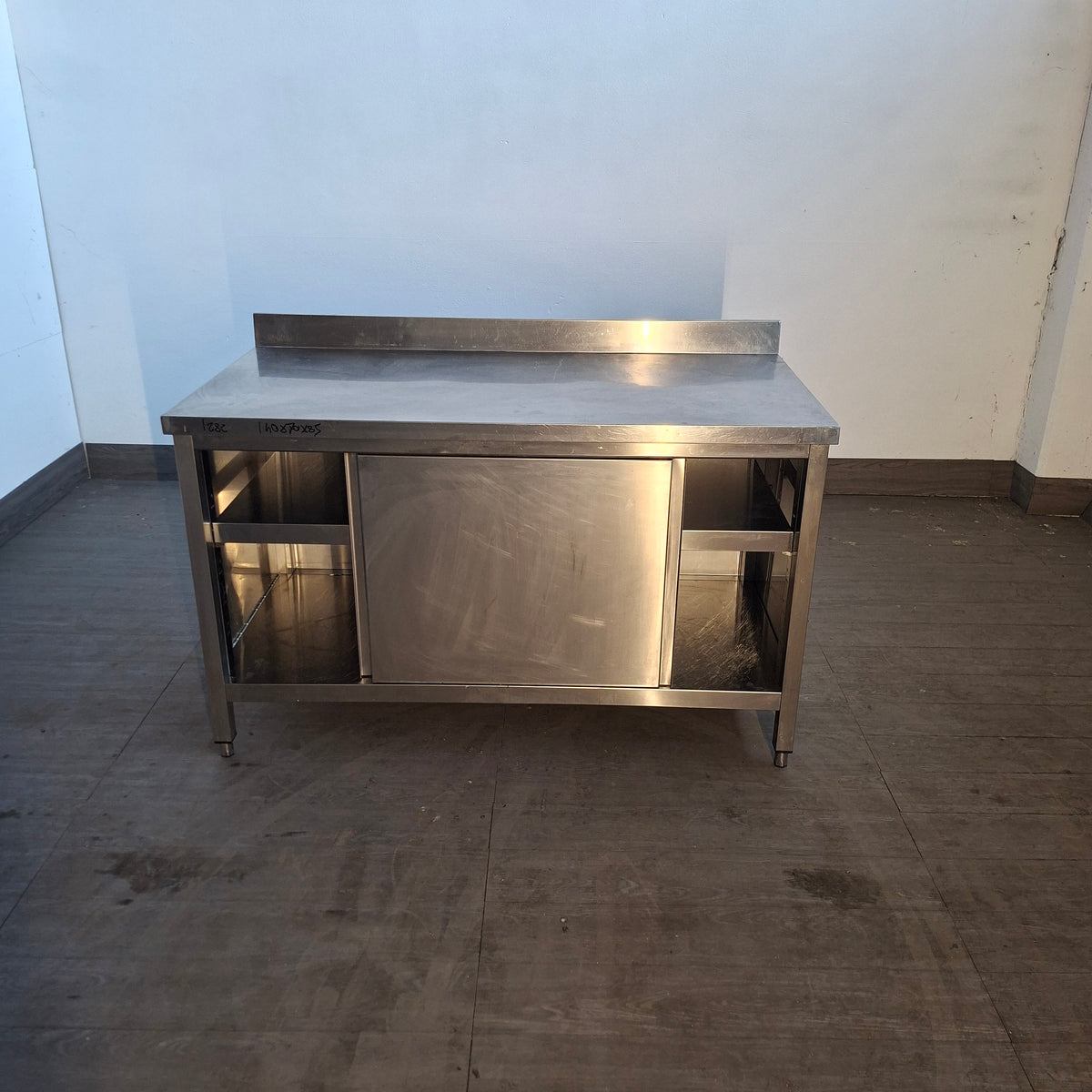 Banco in acciaio per ristorante 2 sportelli L 140 P 70 H 85 Attrezzatura da ristorazione usata Sd Service Store