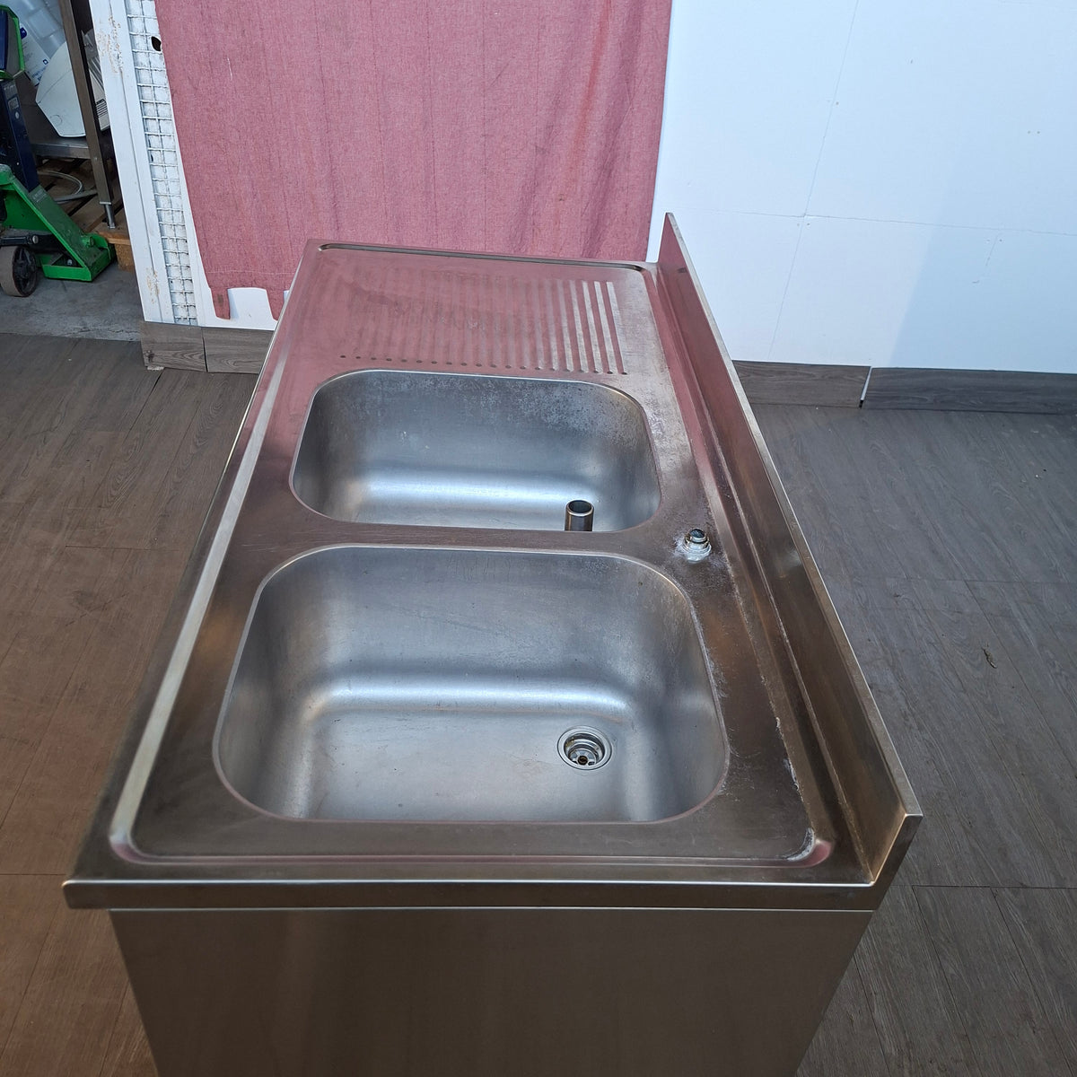 Lavandino 2 vasche 50 × 40 × 25 con 2 sportelli L 140 P 70 H 85 — usato Attrezzatura da ristorazione usata Sd Service Store