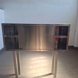 Pensilie in acciao per ristorante con 2 porte scorrevoli L 140 P 40 H 60 Attrezzatura da ristorazione usata Sd Service Store
