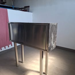 Pensilie in acciao per ristorante con 2 porte scorrevoli L 140 P 40 H 60 Attrezzatura da ristorazione usata Sd Service Store