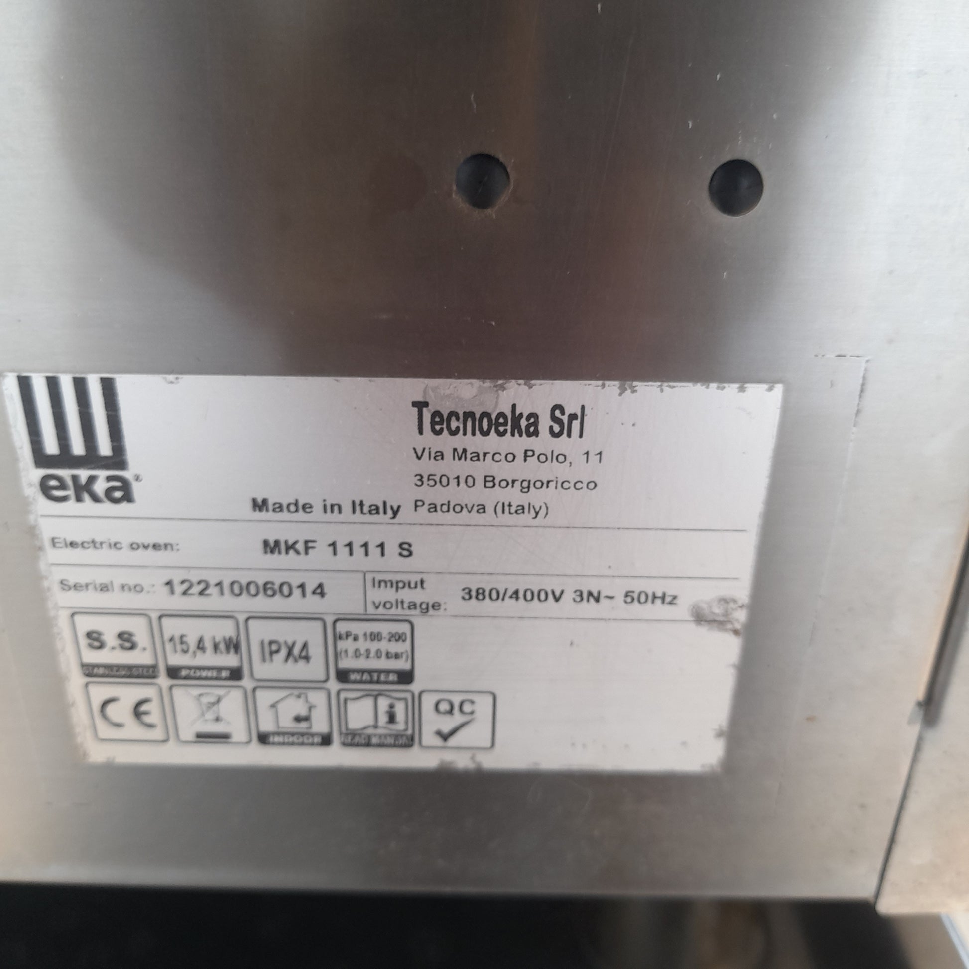 Forno usato Marca EKA 10 teglie 530x320 Elettrico ( convenzione e vapore ) in acciaio aisi 304 misure L 73 P 79 Alto 108 SENZA PIEDISTALLO Attrezzatura da ristorazione usata Sd Service Store   