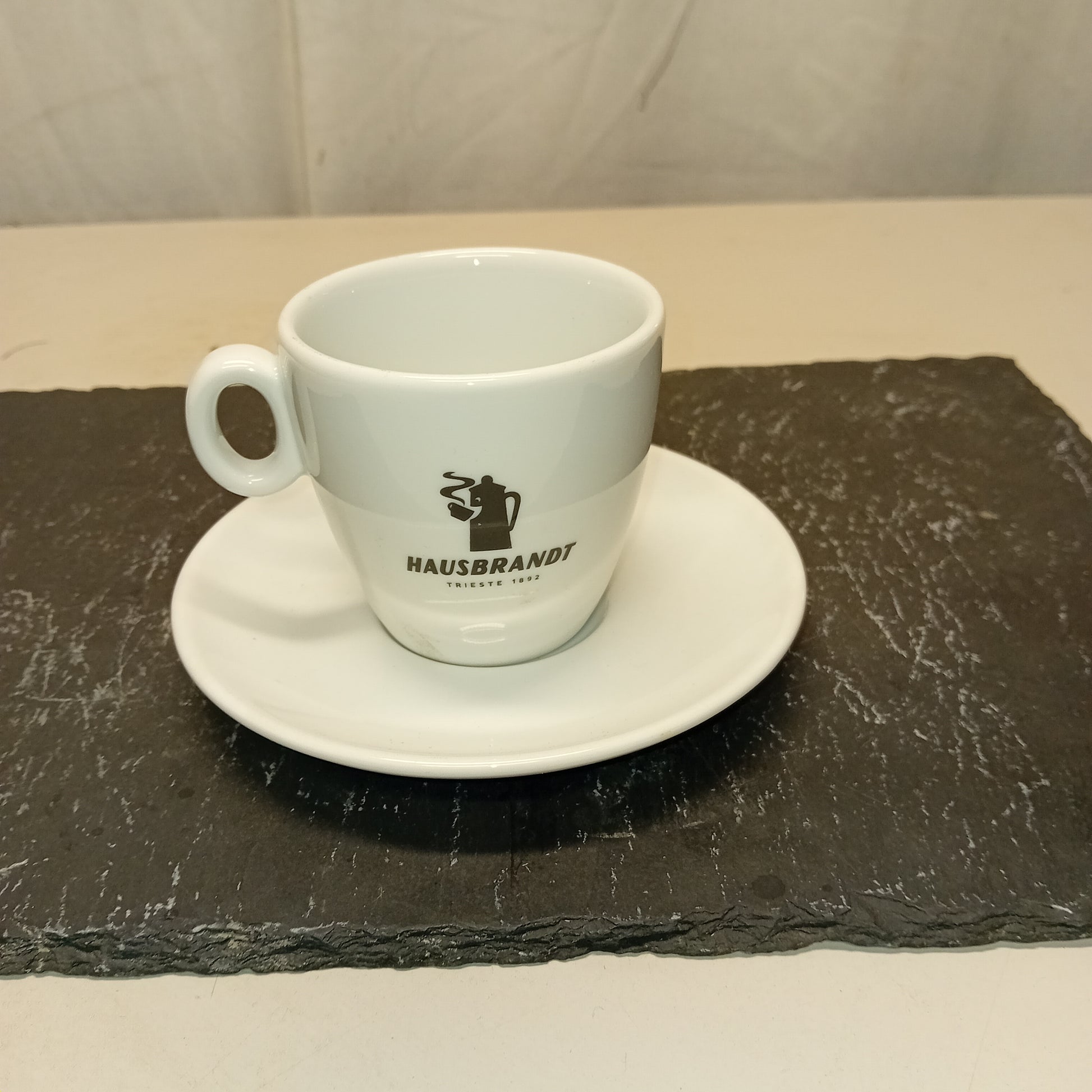 Set da 6 tazze da cappuccino , con piattino, marca Caffè Hausbrandt,usate per la risorazione Attrezzatura da ristorazione usata Sd Service Store