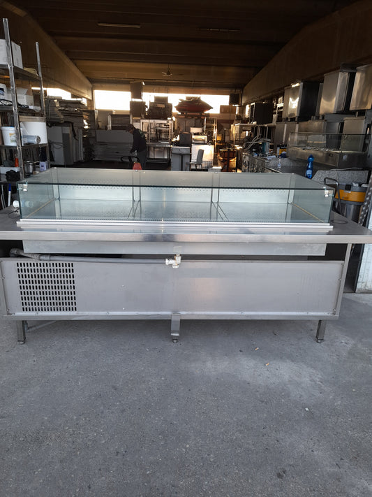 Banco espositore refrigerato AISI 304, 3 cassetti e 3 sportelli, motore a bordo — usato Attrezzatura da ristorazione usata Sd Service Store