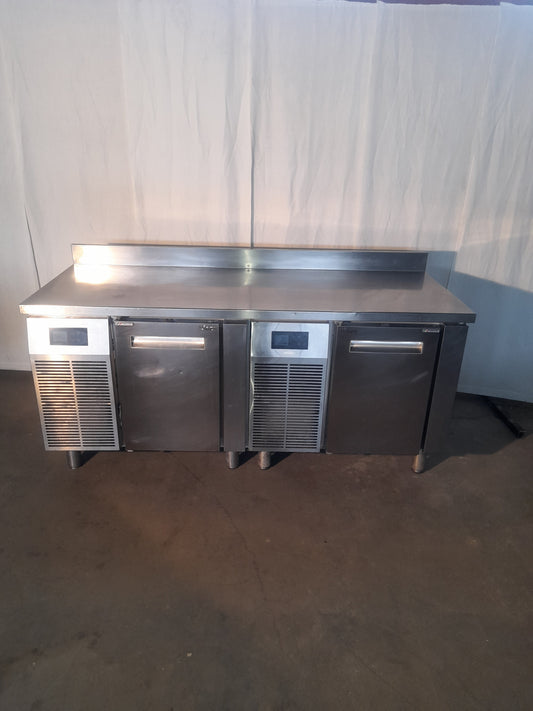 Banco frigorifero Hiber con 2 unità refrigeranti positive indipendenti, L 183 cm, P 70 cm, H 85 cm — usato Attrezzatura da ristorazione usata Sd Service Store