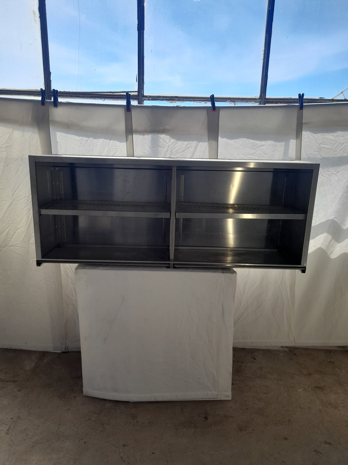 Pensile a muro inox AISI 304 con scolapiatti, L 160 cm, P 40 cm, H 60 cm — usato Attrezzatura da ristorazione usata Sd Service Store