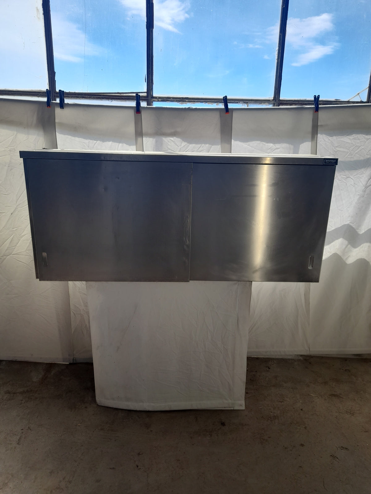 Pensile a muro inox AISI 304, L 160 cm, P 40 cm, H 65 cm — usato Attrezzatura da ristorazione usata Sd Service Store