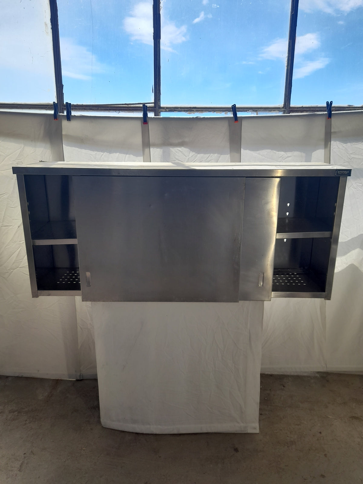 Pensile a muro inox AISI 304, L 160 cm, P 40 cm, H 65 cm — usato Attrezzatura da ristorazione usata Sd Service Store