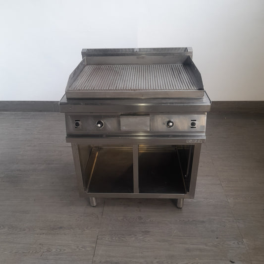 Piastra a gas professionale rigata con mobile, L 80 cm, P 70 cm, H 85 cm — usata Attrezzatura da ristorazione usata Sd Service Store