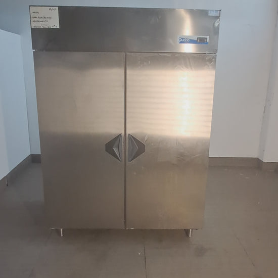 Frigorifero positivo a 2 colonne da 1400 L in acciaio inox AISI 304, L 144 cm, P 80 cm, H 203 cm — usato Attrezzatura da ristorazione usata Sd Service Store