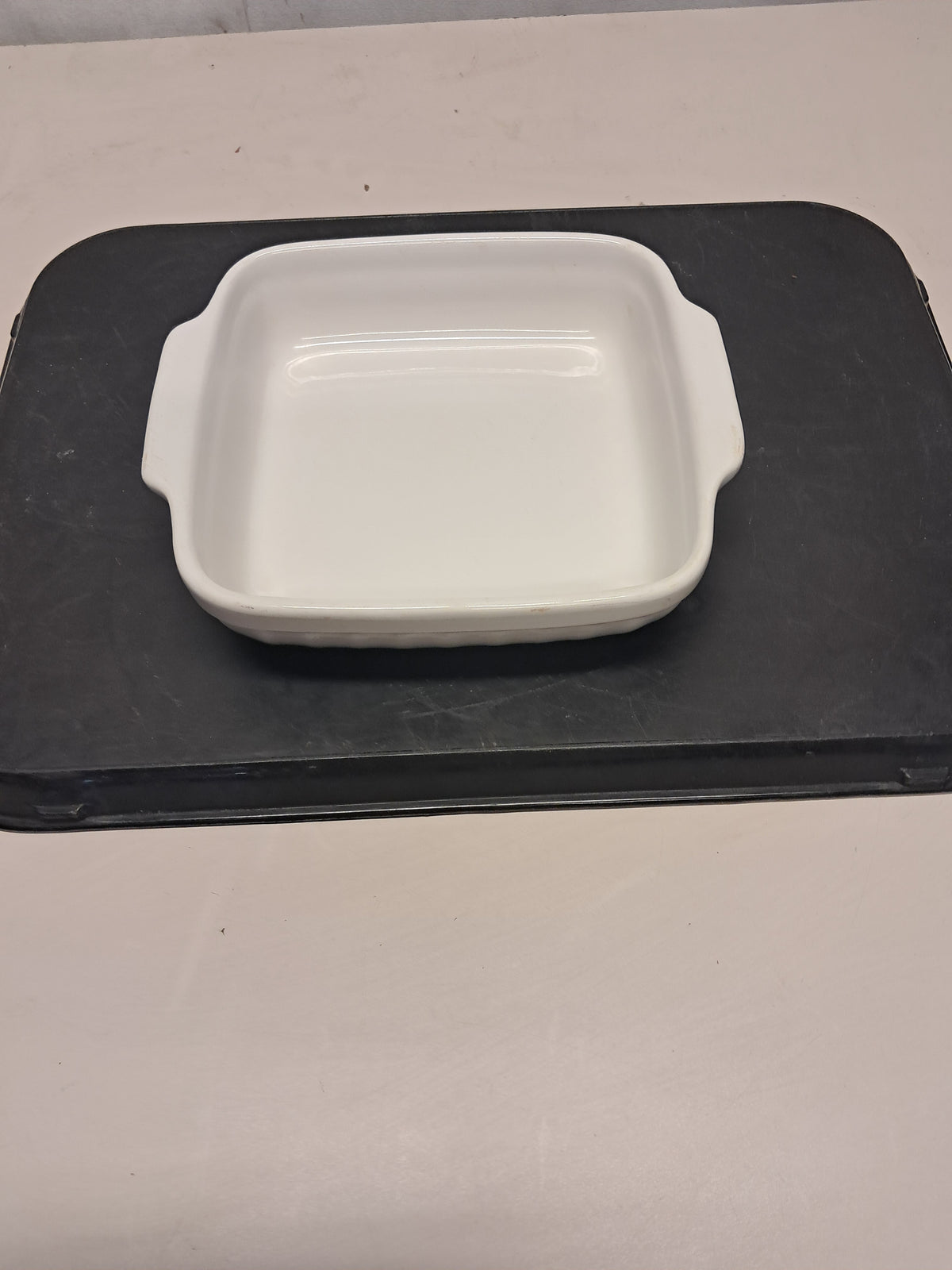 Pirofila in ceramica, 18x18 cm, altezza 5 cm, usata per la ristorazione