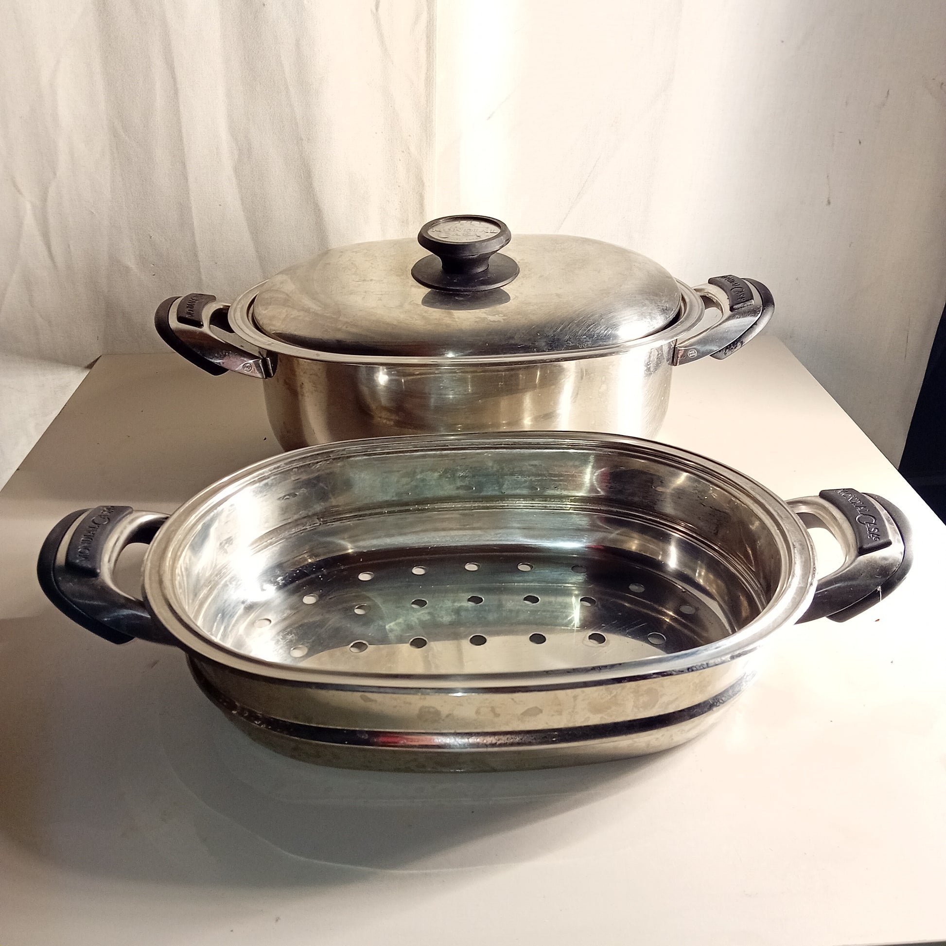 Casseruola usata con vaporiera. Acciaio inox 18/10 6lt. Ristorazione Sd Service Store