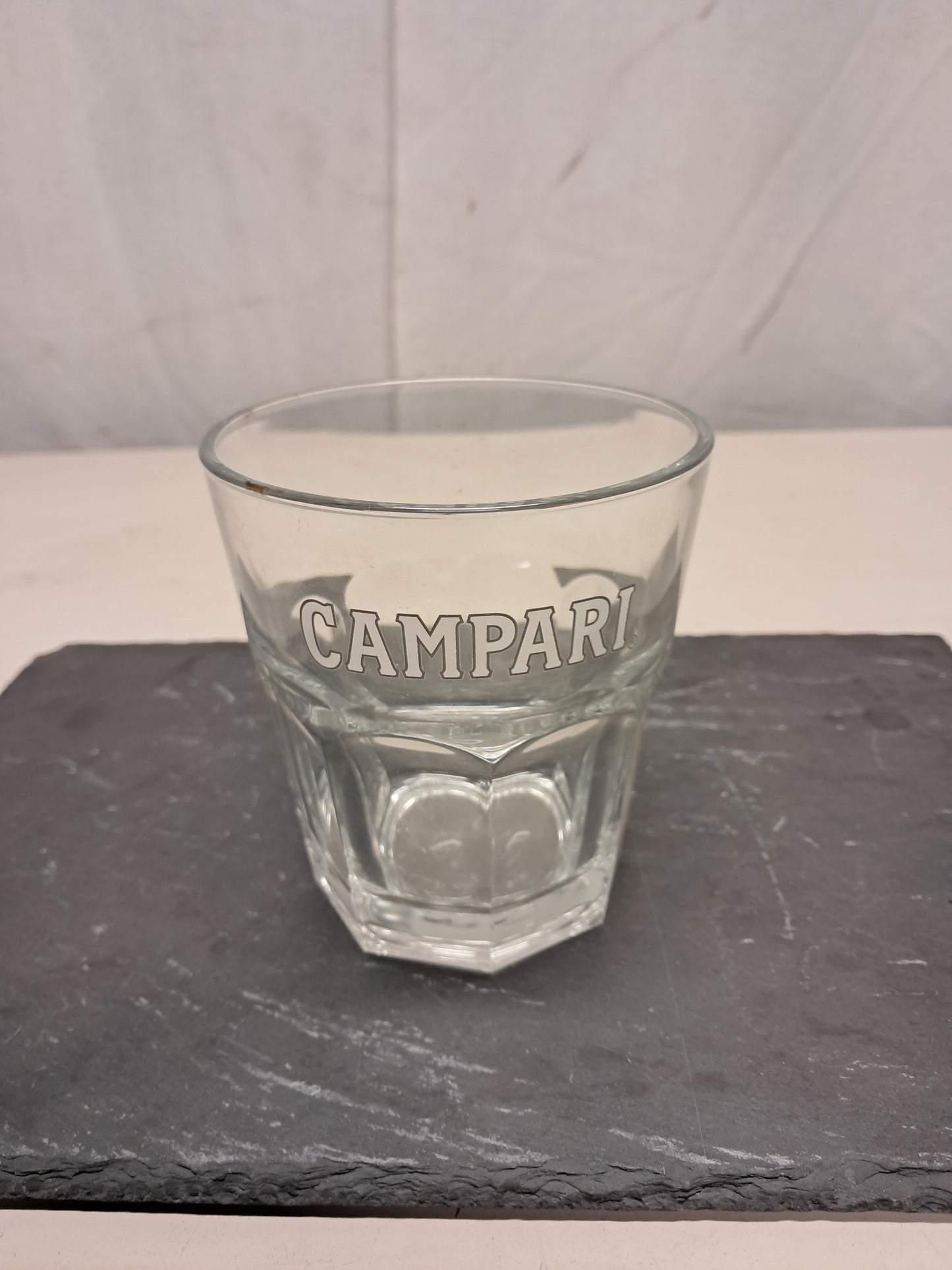 Bicchieri in vetro vintage , 36cl., Campari tumbler , 1 set da 6 bicchieri Attrezzatura da ristorazione usata Sd Service Store