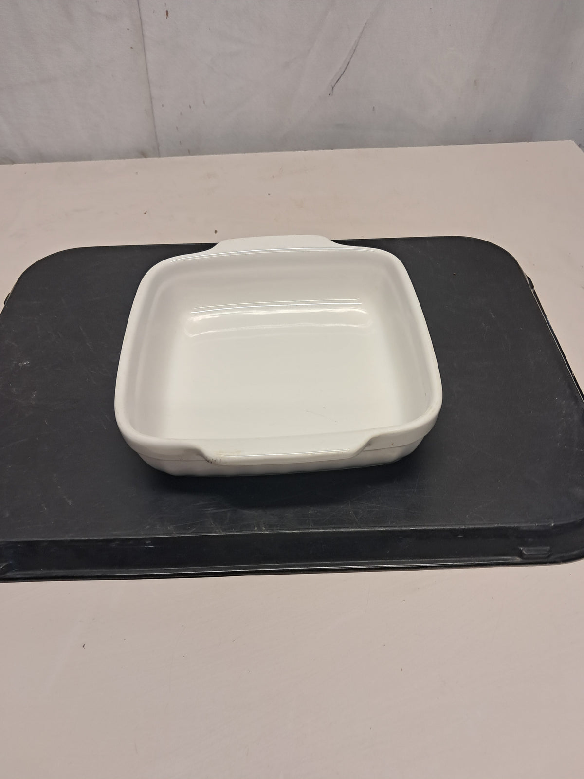 Pirofila in ceramica, 18x18 cm, altezza 5 cm, usata per la ristorazione
