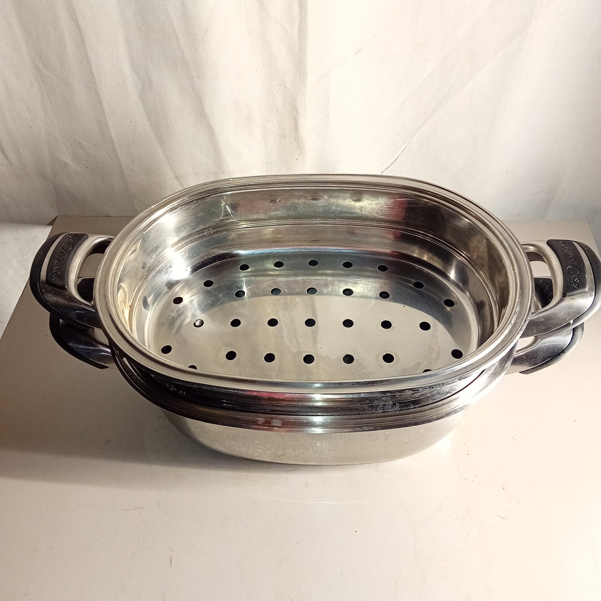 Casseruola usata con vaporiera. Acciaio inox 18/10 6lt. Ristorazione Sd Service Store