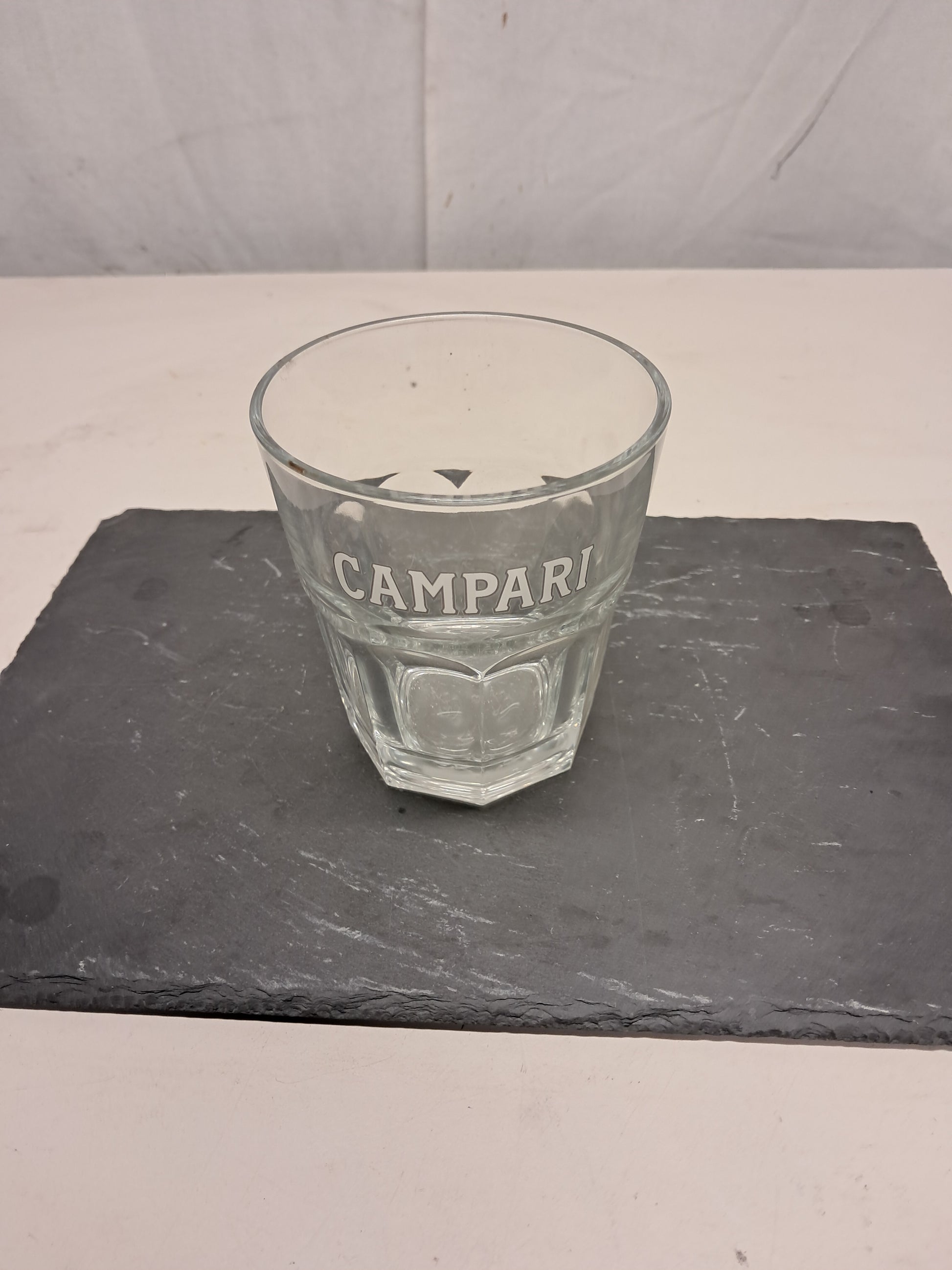 Bicchieri in vetro vintage , 36cl., Campari tumbler , 1 set da 6 bicchieri Attrezzatura da ristorazione usata Sd Service Store