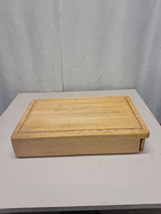 Tagliere in legno con contenitore, 43x28 cm, usato per la ristorazione Attrezzatura da ristorazione usata Sd Service Store