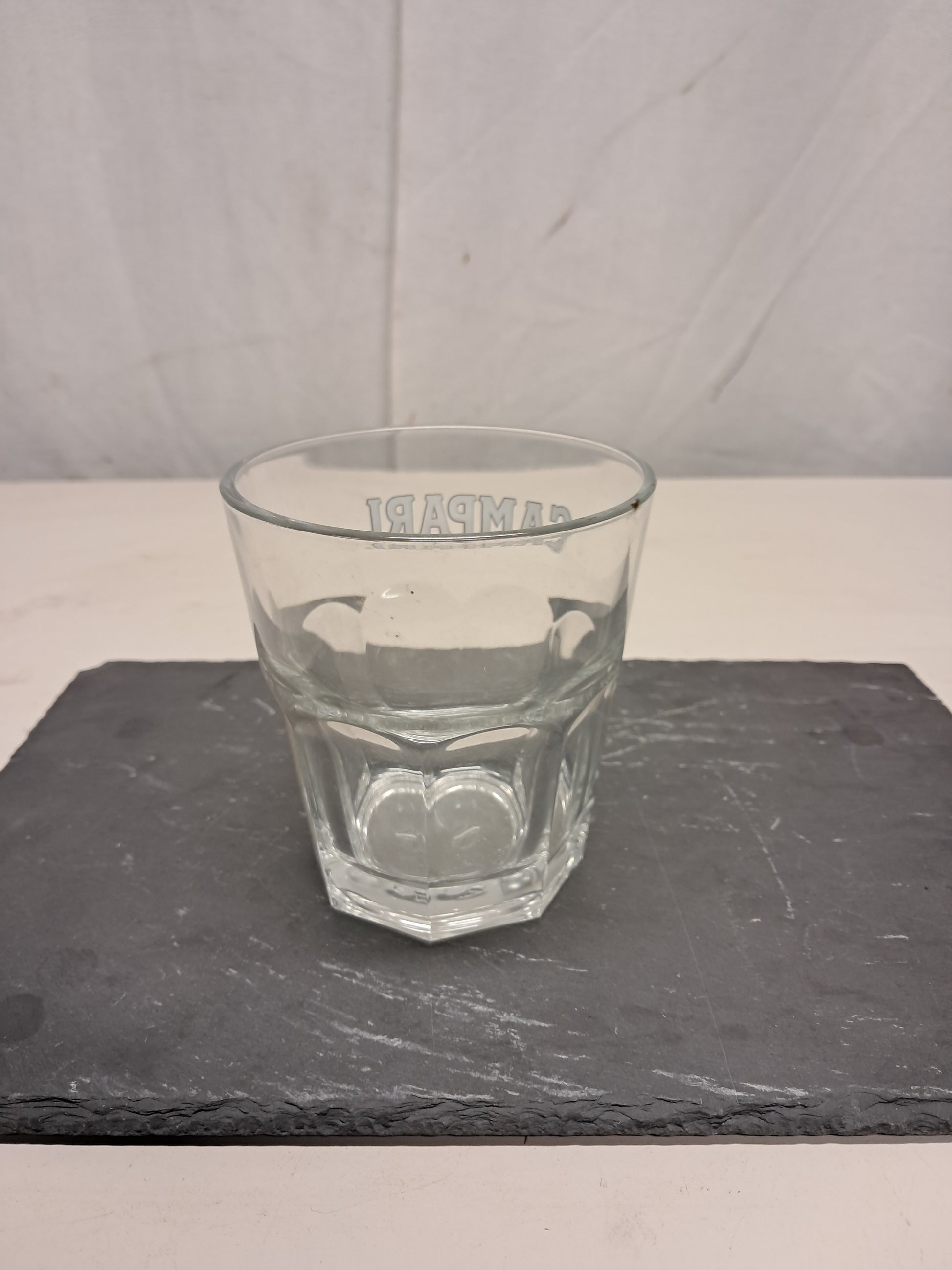 Bicchieri in vetro vintage , 36cl., Campari tumbler , 1 set da 6 bicchieri Attrezzatura da ristorazione usata Sd Service Store