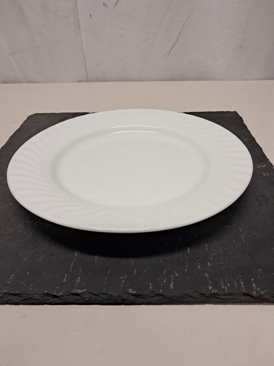 Piatto piano in porcellana, diametro 25cm, usato per la ristorazione Attrezzatura da ristorazione usata Sd Service Store