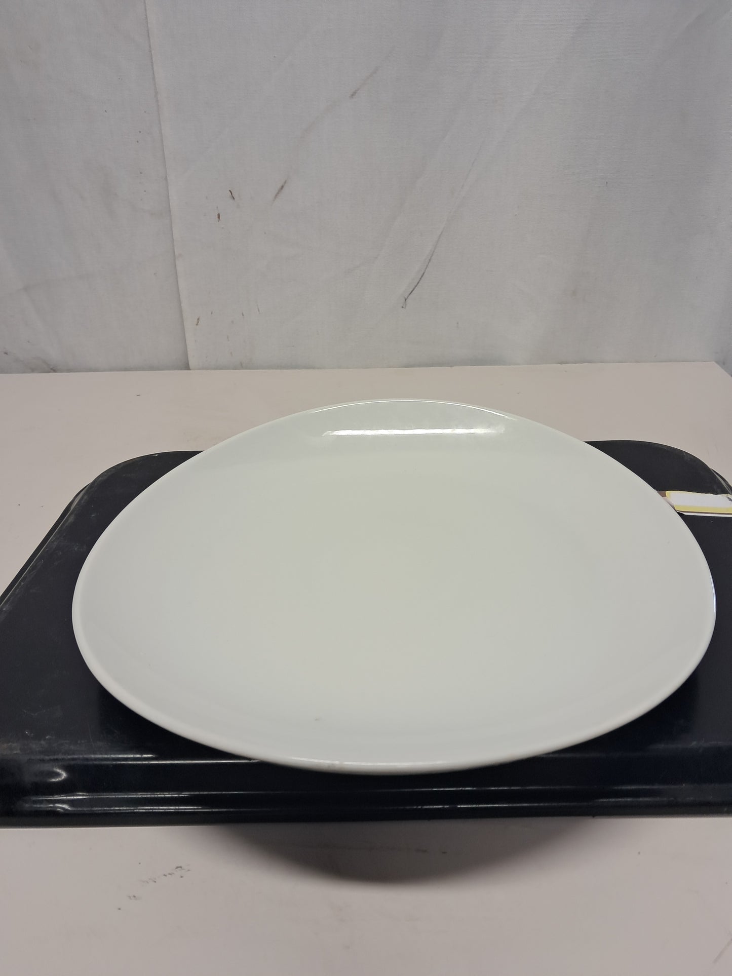 Piatti piani ovali, in porcellana, marca Saturnia, diametro 30cm, usati per la ristorazione