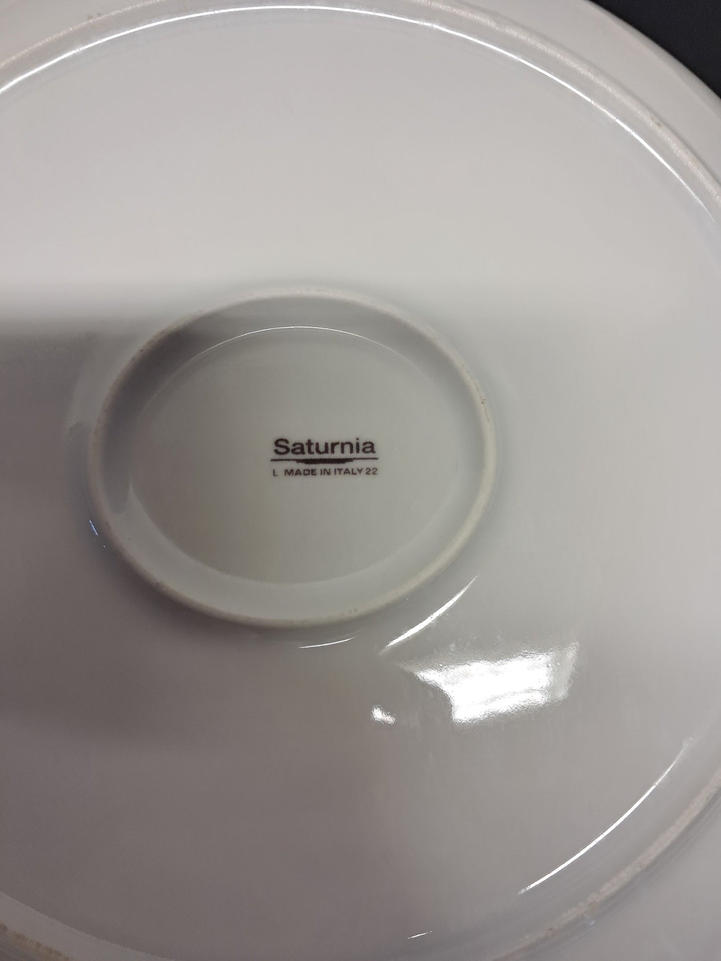 Piatti piani ovali, in porcellana, marca Saturnia, diametro 30cm, usati per la ristorazione