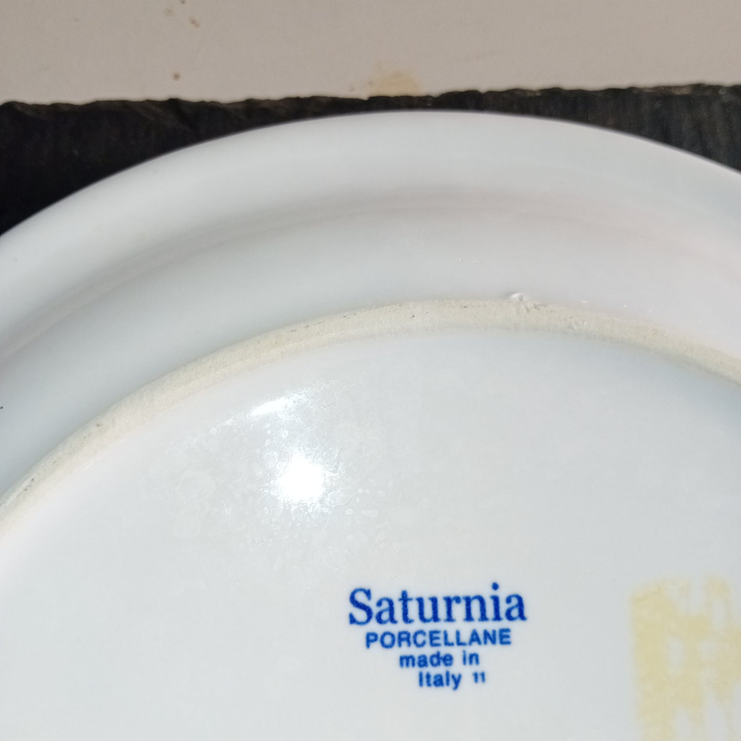 Piatto piano in porcellana usata Saturnia, 2 scomparti, diametro 27cm Ristorazione Sd Service Store