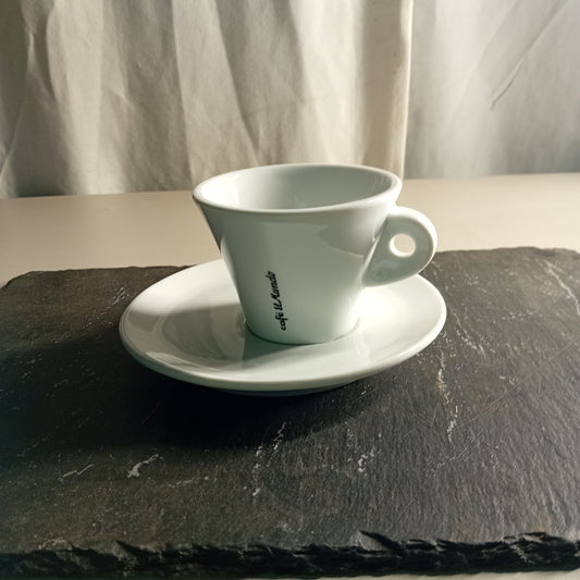 Tazze usate in porcellana dura per cappuccino, piattini inclusi, set da 6 pezzi, marca El Mundo Attrezzatura da ristorazione usata Sd Service Store