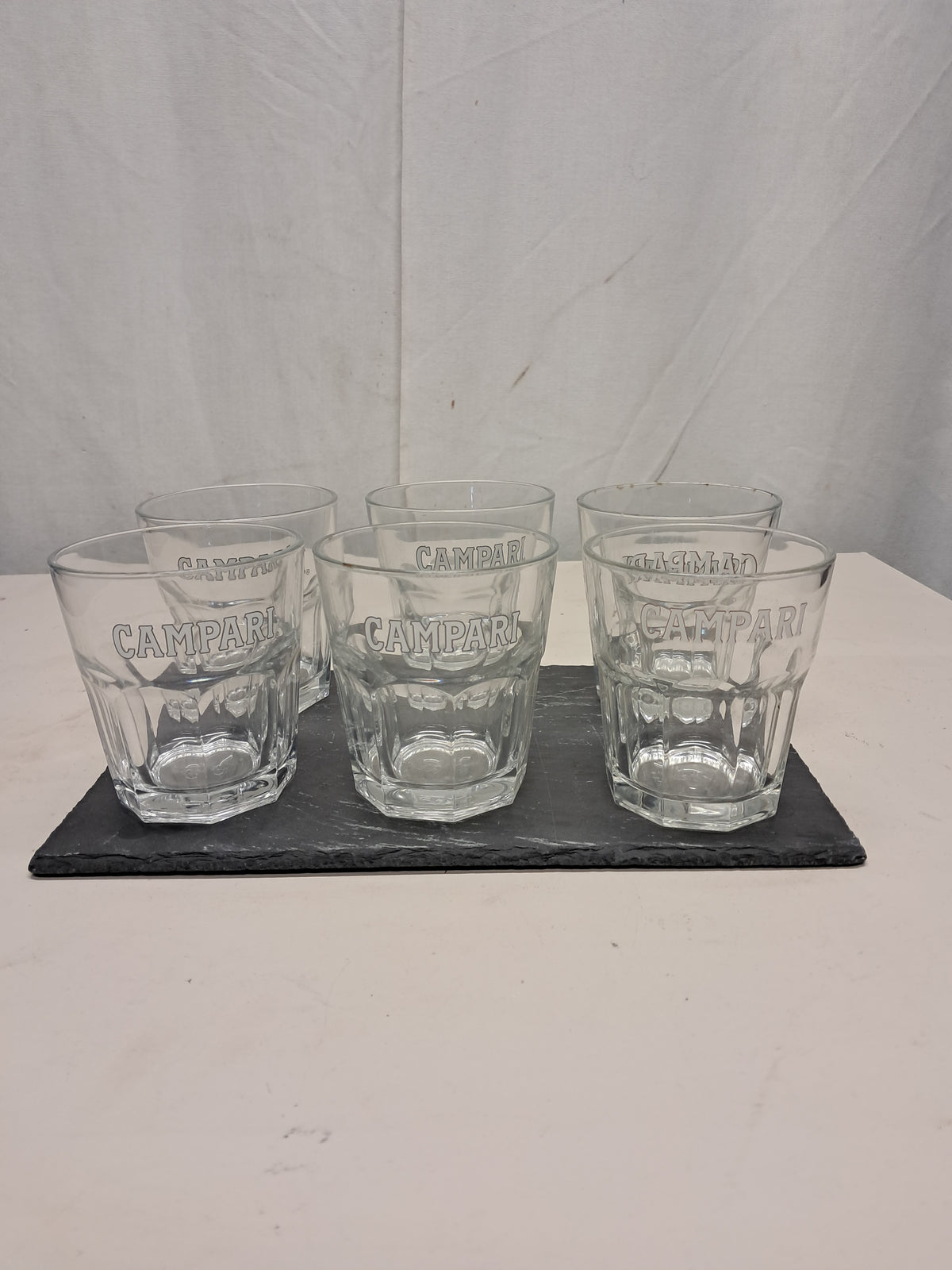 Set 6 bicchieri vintage Campari tumbler in vetro, 36 cl — usati Attrezzatura da ristorazione usata Sd Service Store