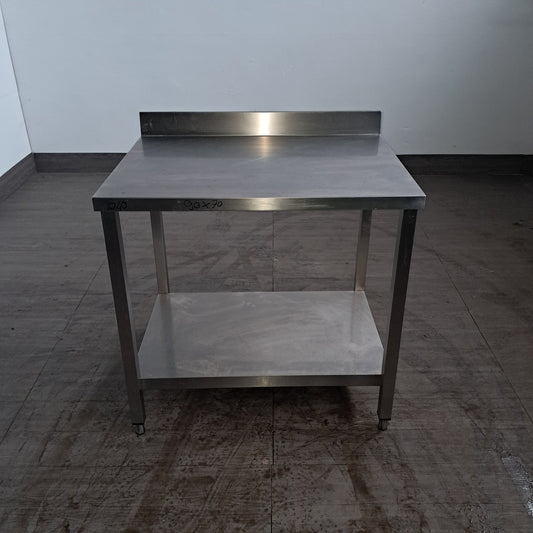 Tavolo in acciaio inox AISI, L 90 cm, P 70 cm, H 85 cm — usato Attrezzatura da ristorazione usata Sd Service Store