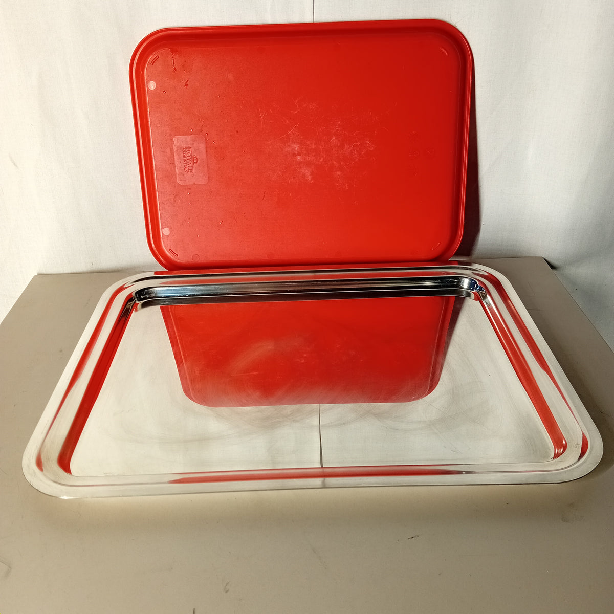Vassoio rettangolare Sambonet in acciaio inox argentato, 50 × 38 cm — usato Attrezzatura da ristorazione usata Sd Service Store